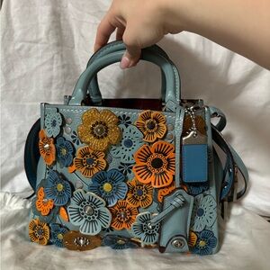 Coach Rogue 25 Tea Rose 1941 blue and orange handbag🌼